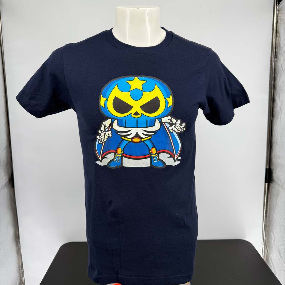 Cozumel Luchador Skull Graphic T-Shirt Men's Medium Black Wrestling